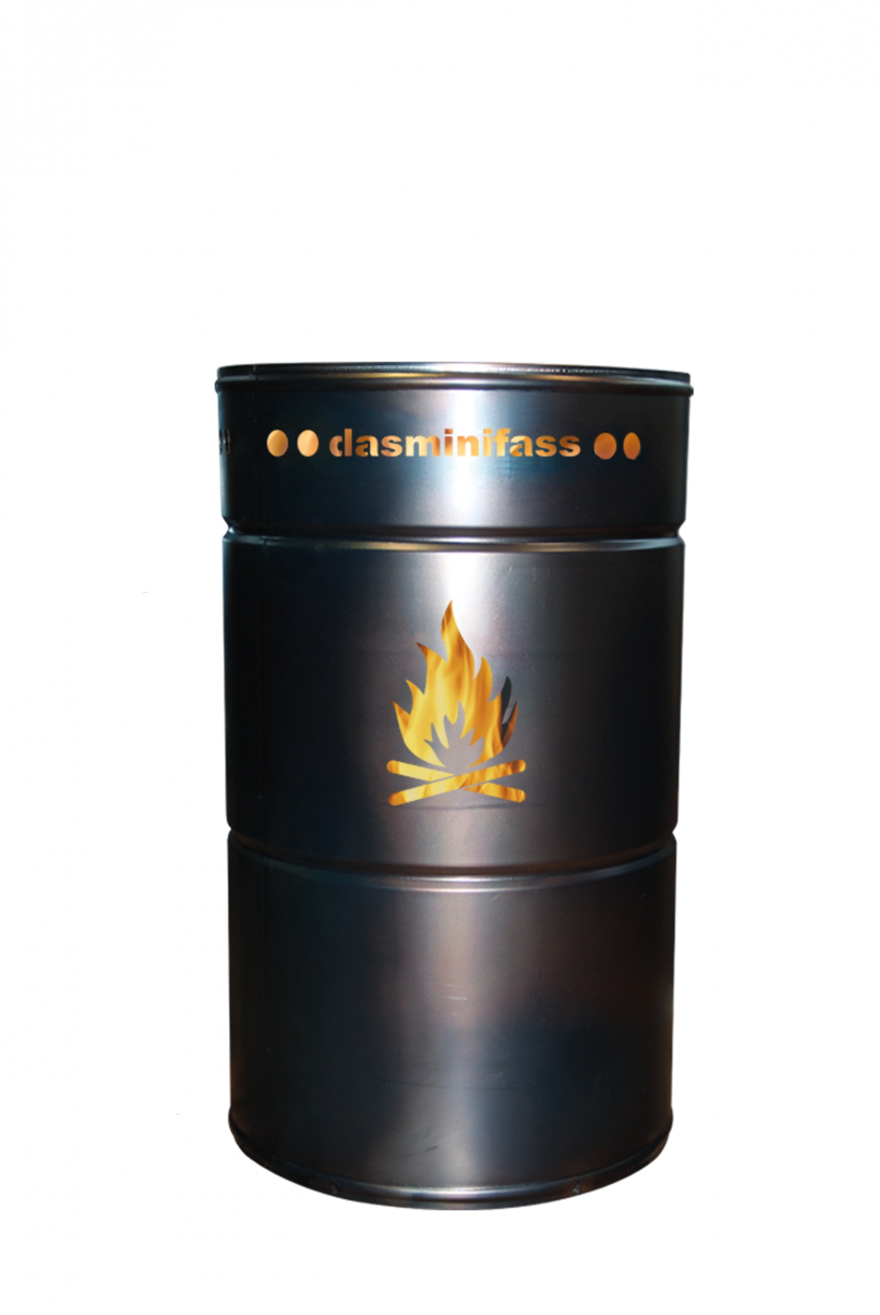 80 Liter – Mini Feuerfass Motiv Flamme - Die Stahlbude